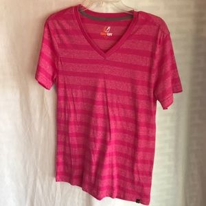 Hot pink striped fitness top